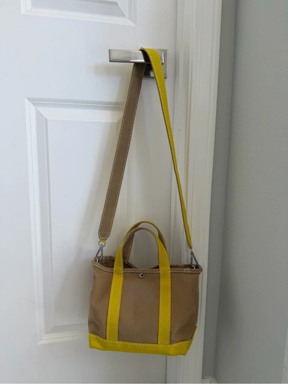 Merci - Candide shopping bag in canvas - Yellow Small with Keychain